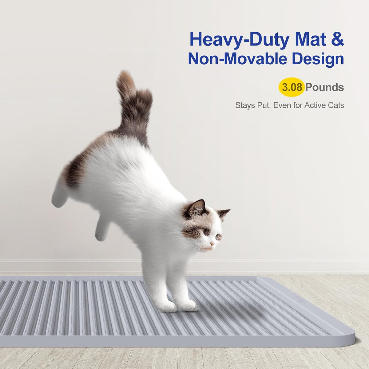 Filmicy Silicone Cat Litter Mat for Litter Box - Large 31" x 23" Waterproof Litter Trapping, Non-Slip, Durable, Easy Clean Scatter Control & Washable Kitty Floor Mat