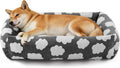 JOEJOY Large Dog Beds Large Sized Dog, Rectangle Washable Orthopedic Pet Bed with Removable Zipper Cover, Cute Soft Calming Puppy Pet Bed with Jacquard Shaggy Plush & Non Skid Bottom