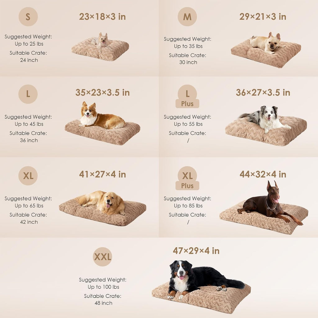 EHEYCIGA Washable Dog Beds Medium Sized Dog, 29x21 Inch Pet Bed, Camel