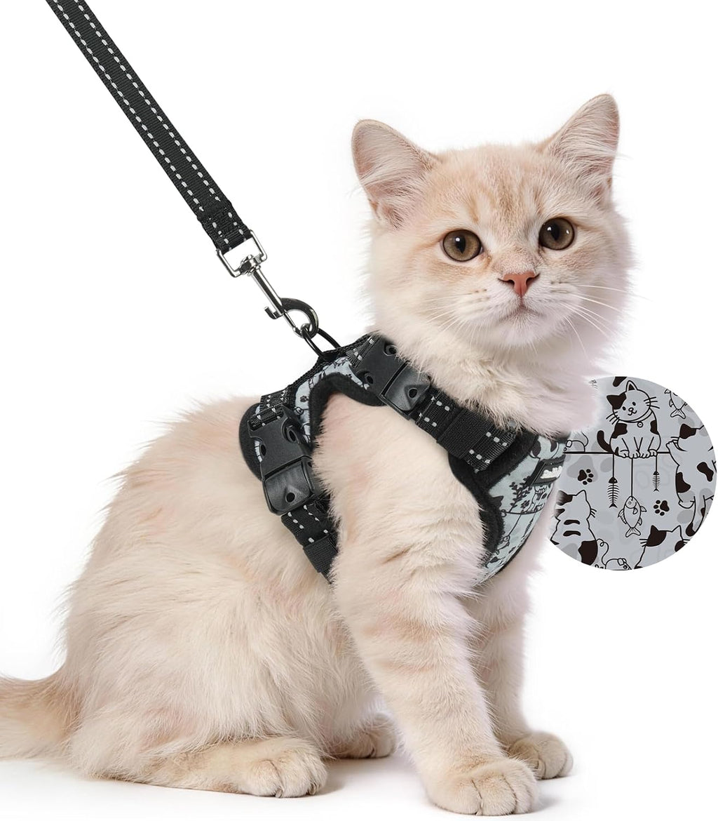 rabbitgoo Cat Harness and Leash Set, Easy-on with Neck Buckle, Misty Catch