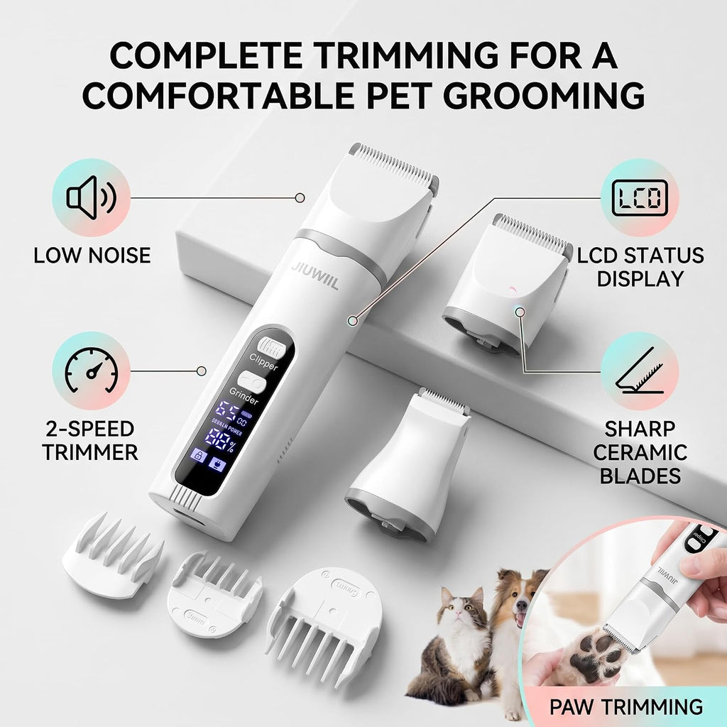 Dog Clippers for Grooming,4 in 1 Dog Grooming Kit Hair Clipper