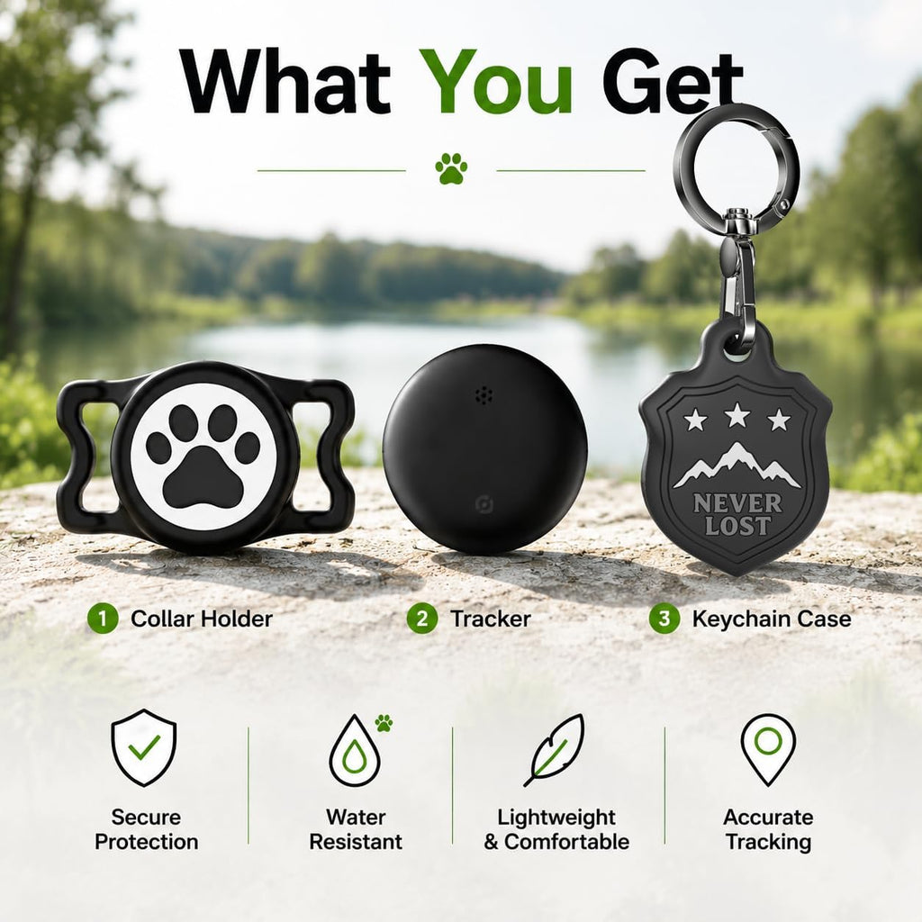 Dog Tracker with Apple Find My, GPS Pet Tracker for Dogs and Cats