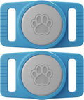 GOCII for Airtag Dog Collar Holder 2 Pack,Waterproof Dog Collar Holder for Apple AirTag(Gen 1 & 2),Silicone Air Tags Case for Dog Collars(Blue & Gray)