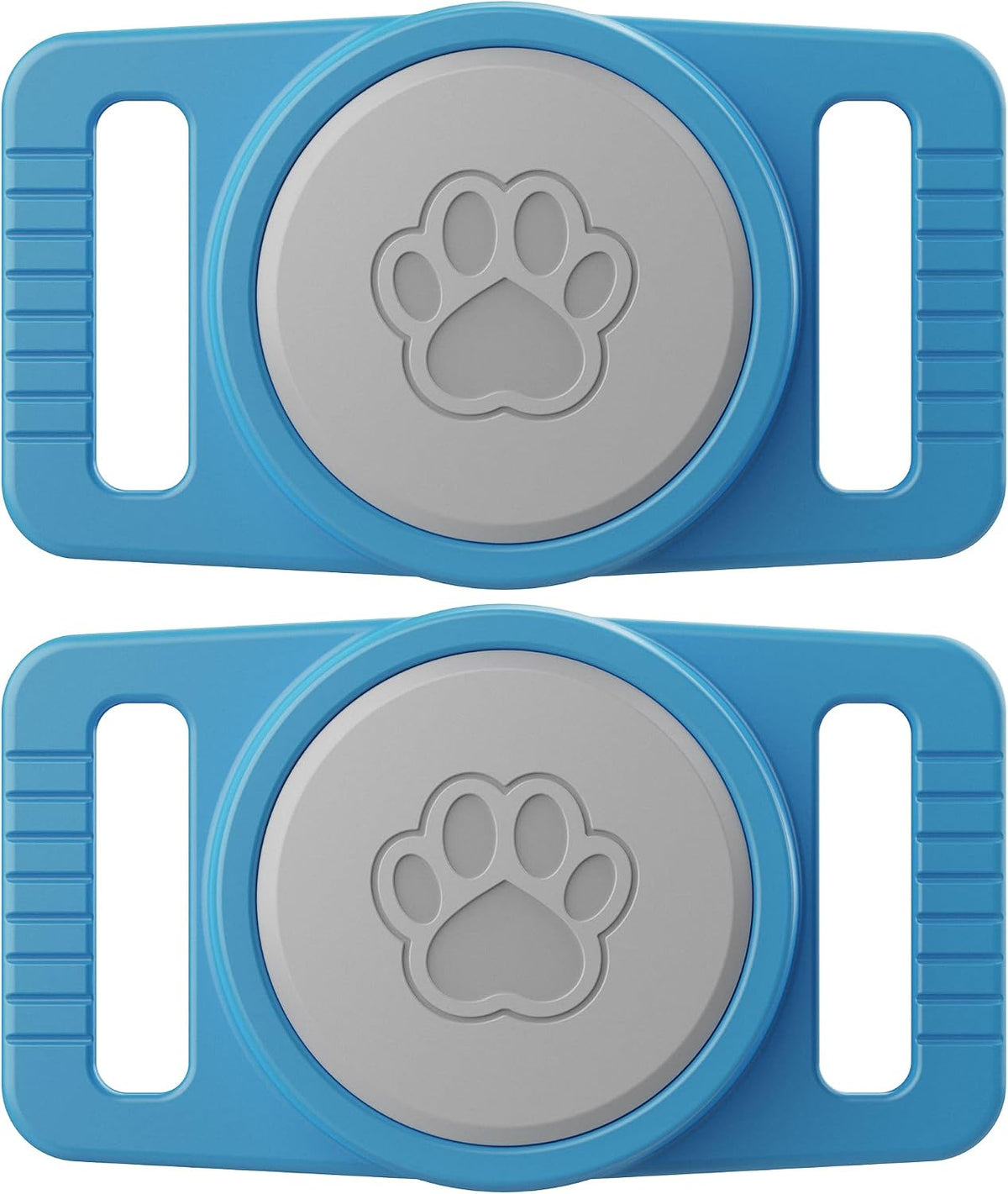GOCII for Airtag Dog Collar Holder 2 Pack,Waterproof Dog Collar Holder for Apple AirTag(Gen 1 & 2),Silicone Air Tags Case for Dog Collars(Blue & Gray)