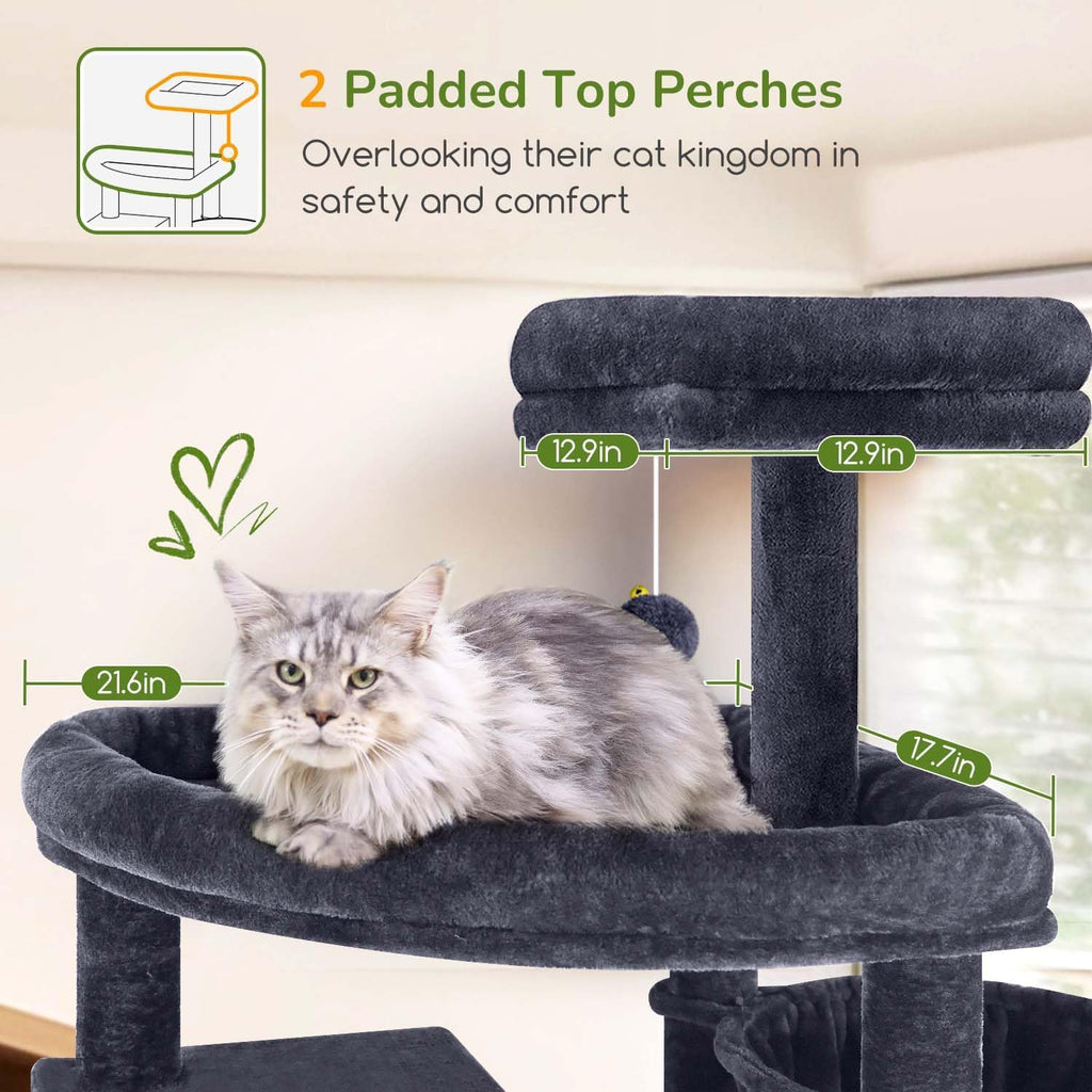 Globlazer Large Cat Tree for Large Adult Cats, Tall Sturdy Cat Tower, S80