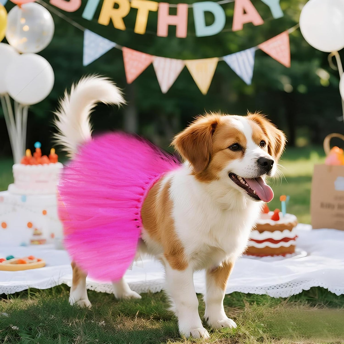 2 Pcs Dog Tutu Dress with Pearl Crown for Small Medium Pet Cat Dog Halloween Costume Dress for Ballet Birthday Party Wedding Photo Prop