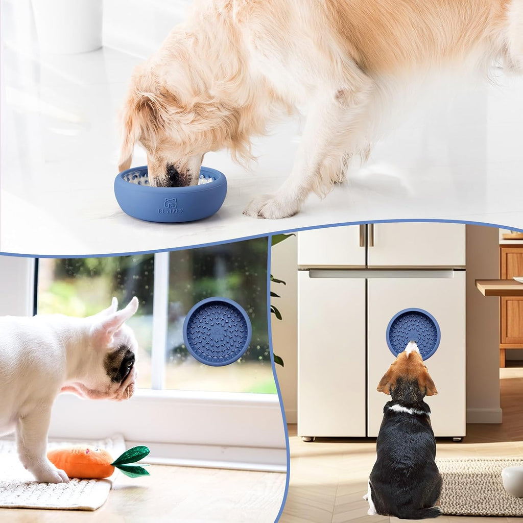 Dog Lick Bowl, Bestalk Anxiety Relief Lick Mat for Dogs, Non-Slip Freeze Licking Bowl Enrichment Puzzle Feeder for Distraction, BPA Free Silicone, Dishwasher Safe