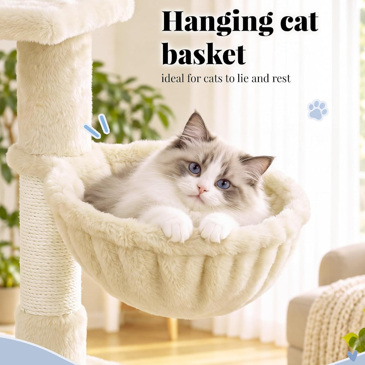 Hey-brother Cat Tree, Multi-Level Sisal Covered Scratching Posts, MPJ050M