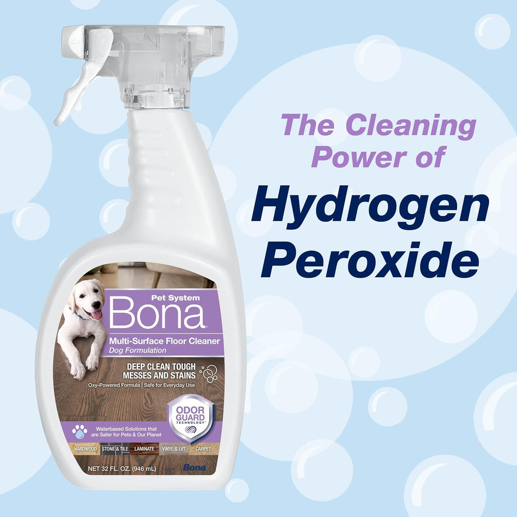 Bona Pet Spray Odor Eliminator, Dog Formulation, 32 fl oz, Safe for Carpeted Areas and Multi-Surface Floors (Pack of 2)