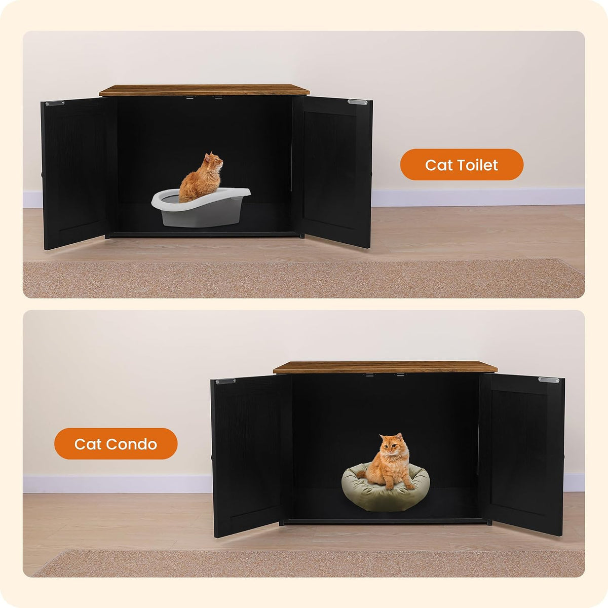 Dwanton Cat Litter Box Enclosure, Hidden Litter Box Furniture, 27.6 Inches