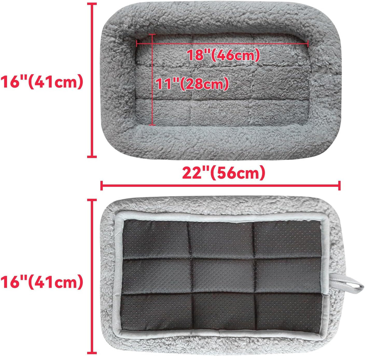 Enjoying Cat Mat Bed 16" x 22" Pet Bed with Pillow Around for Dogs Cats Curled Sleeping Beds for Carrier/Crate Small to Medium Dog Cushion, Anti Skid Bottom, Medium