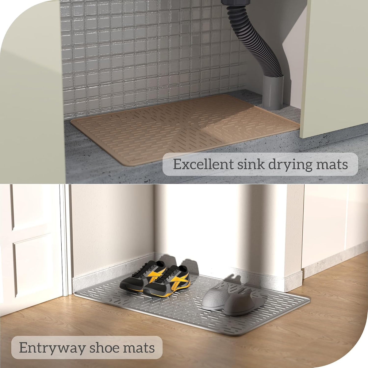 OHMO Large Cat Litter Mat, 31.5x23.6 Black, Premium Silicone Rubber, Waterproof & BPA-Free, Traps Litter, Easy to Clean, Keeps Floors Tidy