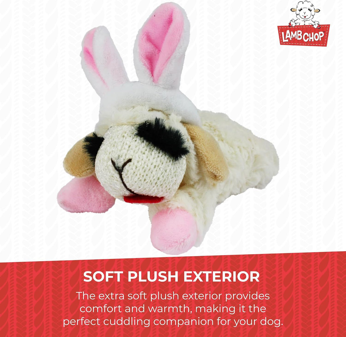 Multipet Lamb Chop Dog Plush Toy with Easter Bunny Ears