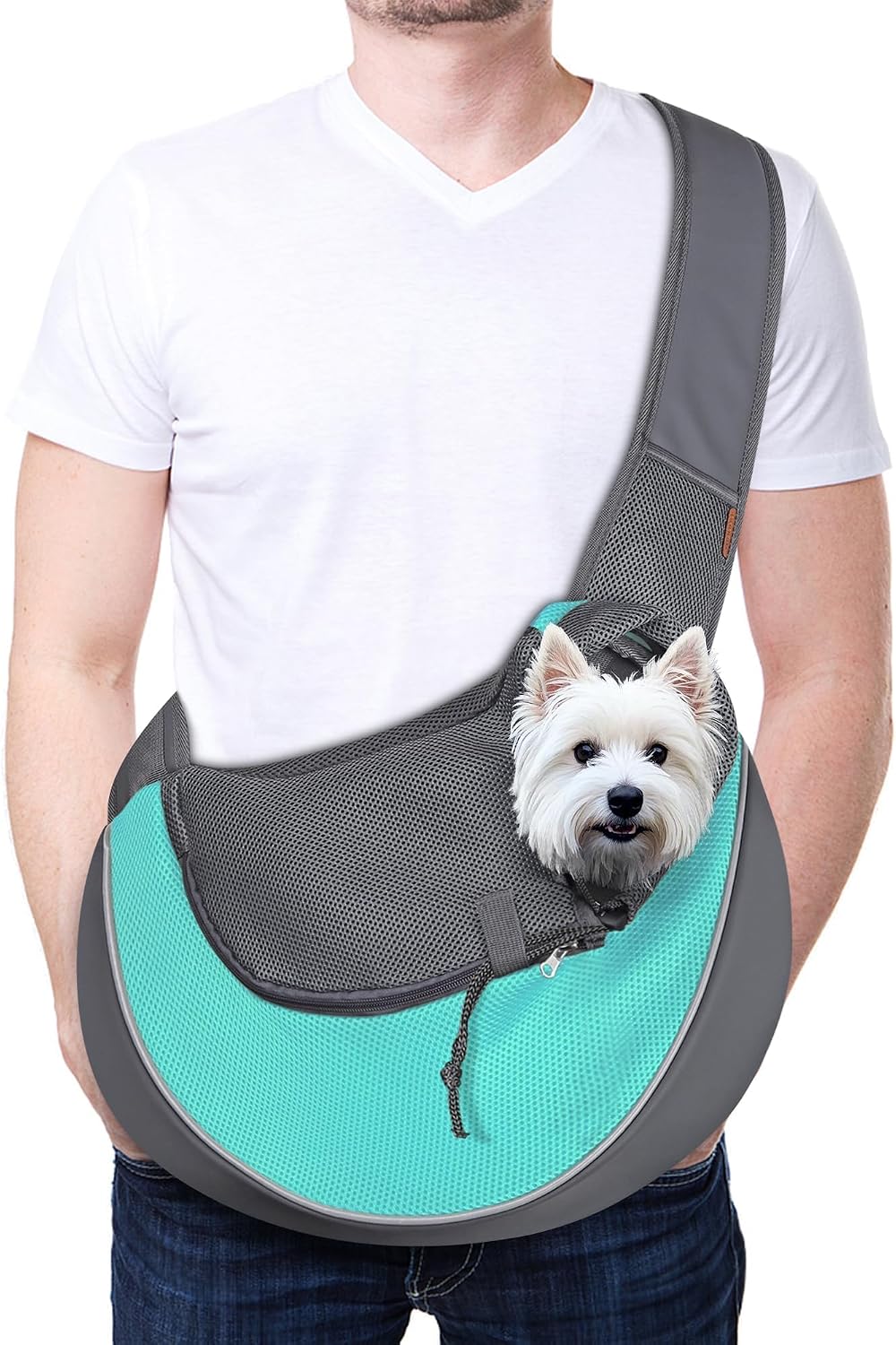 YUDODO Pet Sling Carrier for 10-15 lbs Small Dogs Puppy Crossbody Carrier