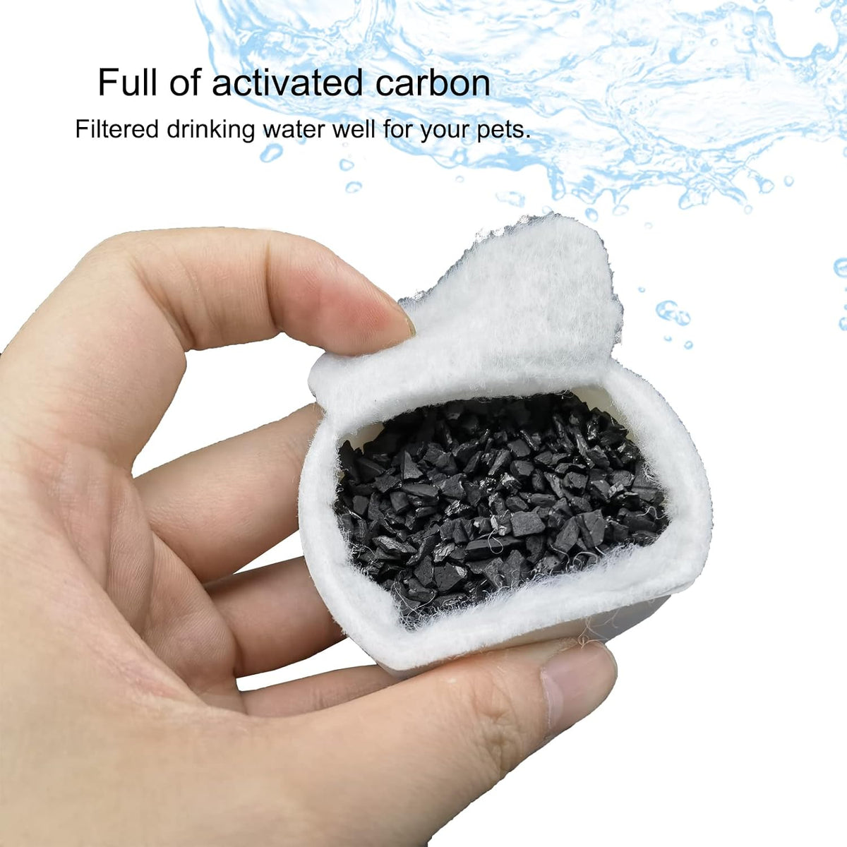 32 Pack Pet Fountain Replacement Filters, 16 Carbon and 16 Foam Pre-Filters