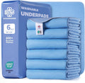Accompagner Incontinence Bed Pads Washable Waterproof, Ultra-Absorbent Reusable Underpads for Diaper Changing, Nursing, Bedridden, Adults, Seniors, Kids and Dogs (Blue, 36"x36"(Pack of 6))