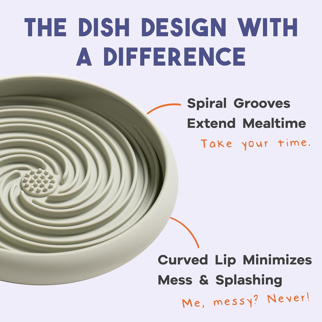 Large Lick Dish - Silicone Lick Mat + Slow Feeder for Cats & Dogs (Sage)
