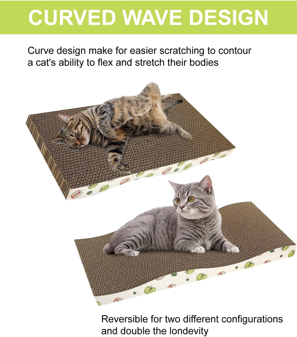 TIMHAKA Cat Scratching Board, Corrugate Cat Scratcher with Catnip, 2 Pack