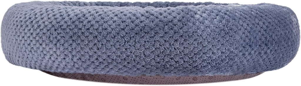 WONDER MIRACLE Fuzzy Deluxe Pet Beds, Super Plush Dog or Cat Beds Ideal for Dog Crates, Machine Wash & Dryer Friendly (24" x 24", Smoked Blue)
