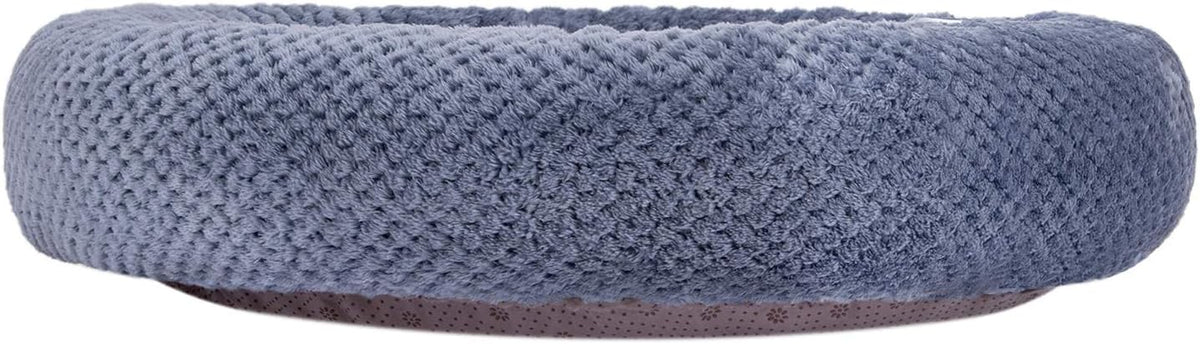 WONDER MIRACLE Fuzzy Deluxe Pet Beds, Super Plush Dog or Cat Beds Ideal for Dog Crates, Machine Wash & Dryer Friendly (24" x 24", Smoked Blue)