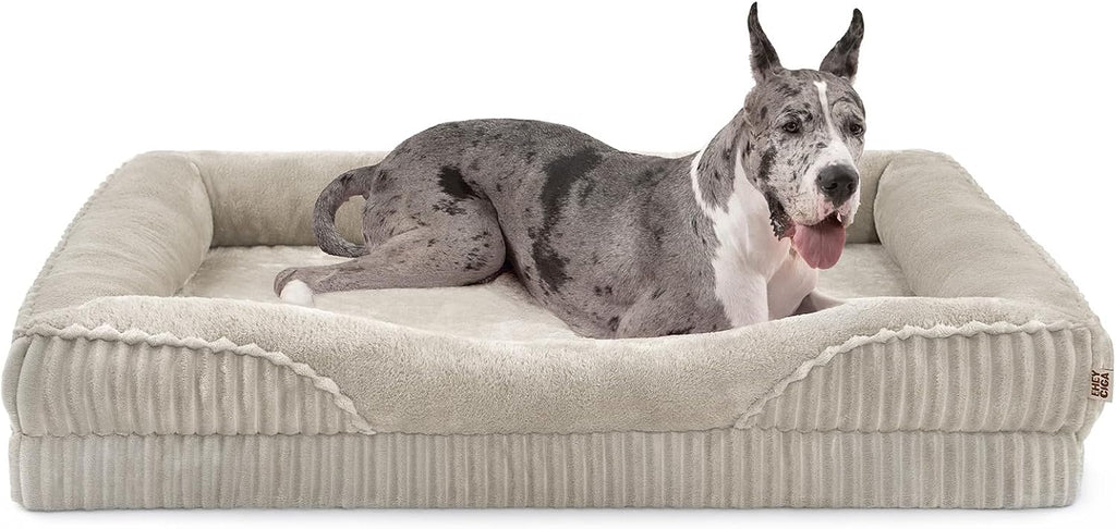 EHEYCIGA XXL Orthopedic Dog Bed for Extra Large Dogs 52x41 Inch, Beige