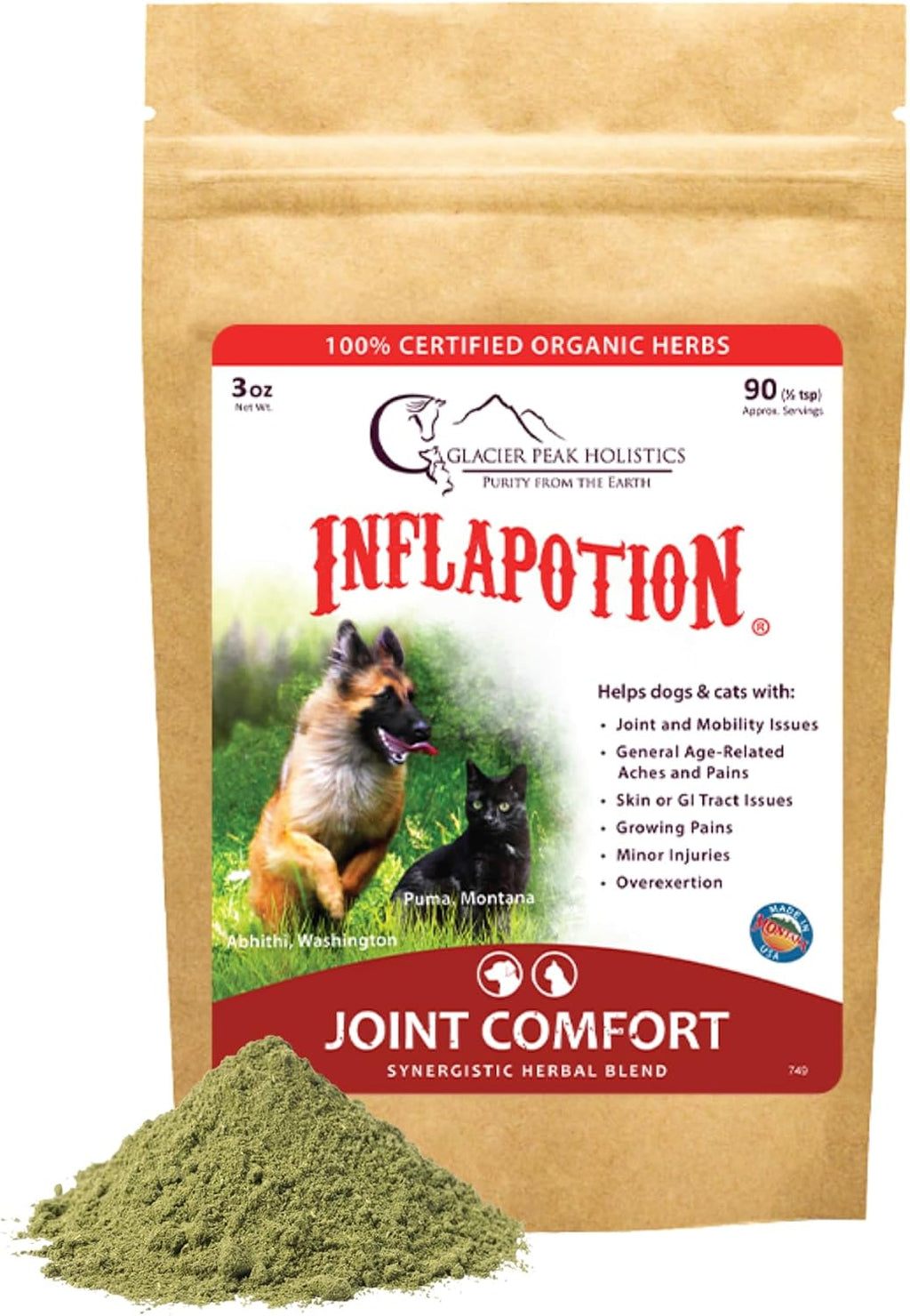 Glacier Peak Holistics Inflapotion Hip & Joint Support for Dogs & Cats 3 oz