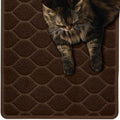 MIGHTY MONKEY Waterproof Cat Litter Box Mat, BPA Free, 24x17 Chocolate | Easy Clean Floors, Textured Backing, Soft on Sensitive Kitty Paws, Cats Accessories, Less Waste, Stays in Place