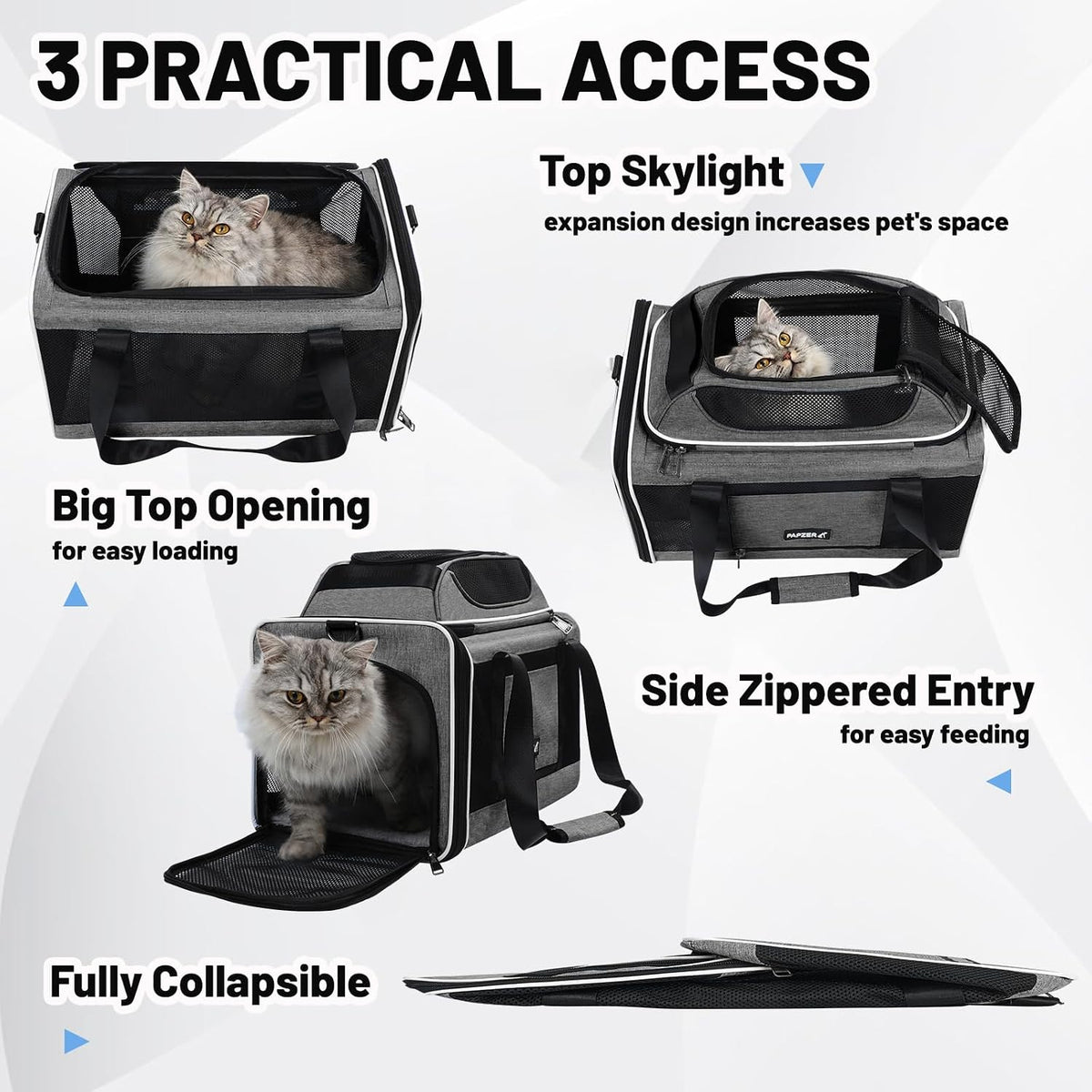 Cat Carrier Top-Expandable 18x11x11, United Delta American Airline Approved