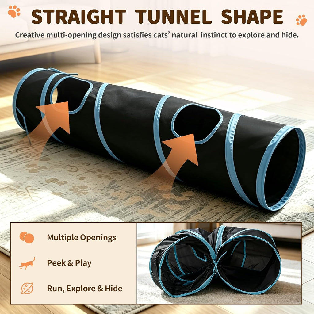 iCAGY Cat Tunnel for Indoor Cats Kittens Rabbits, Foldable Tunnel Toys