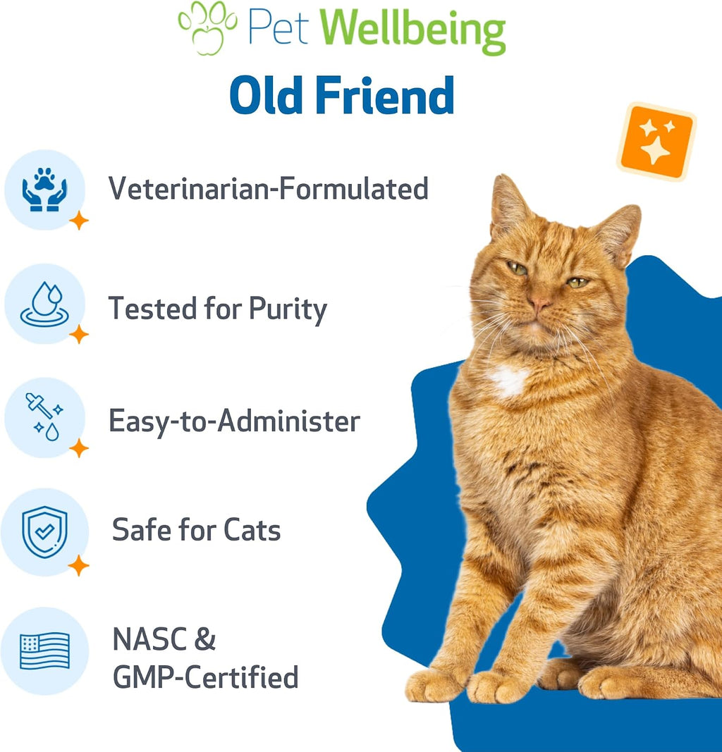 Pet Wellbeing Old Friend for Cats - Senior Immune & Cognitive, 2 oz