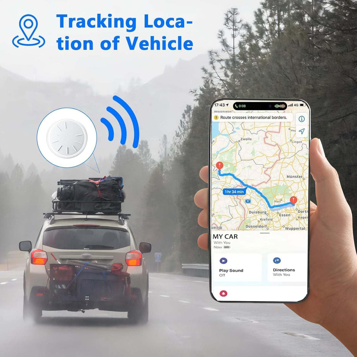 GPS Tracker for Vehicles, 2 PCS Portable Real-Time Location Tracking Device, Vehicle Tracker No Monthly Fee Car Tracker, Magnetic Mini GPS Trackers for Motorcycles Trucks Pets Kids Elderly etc, Black