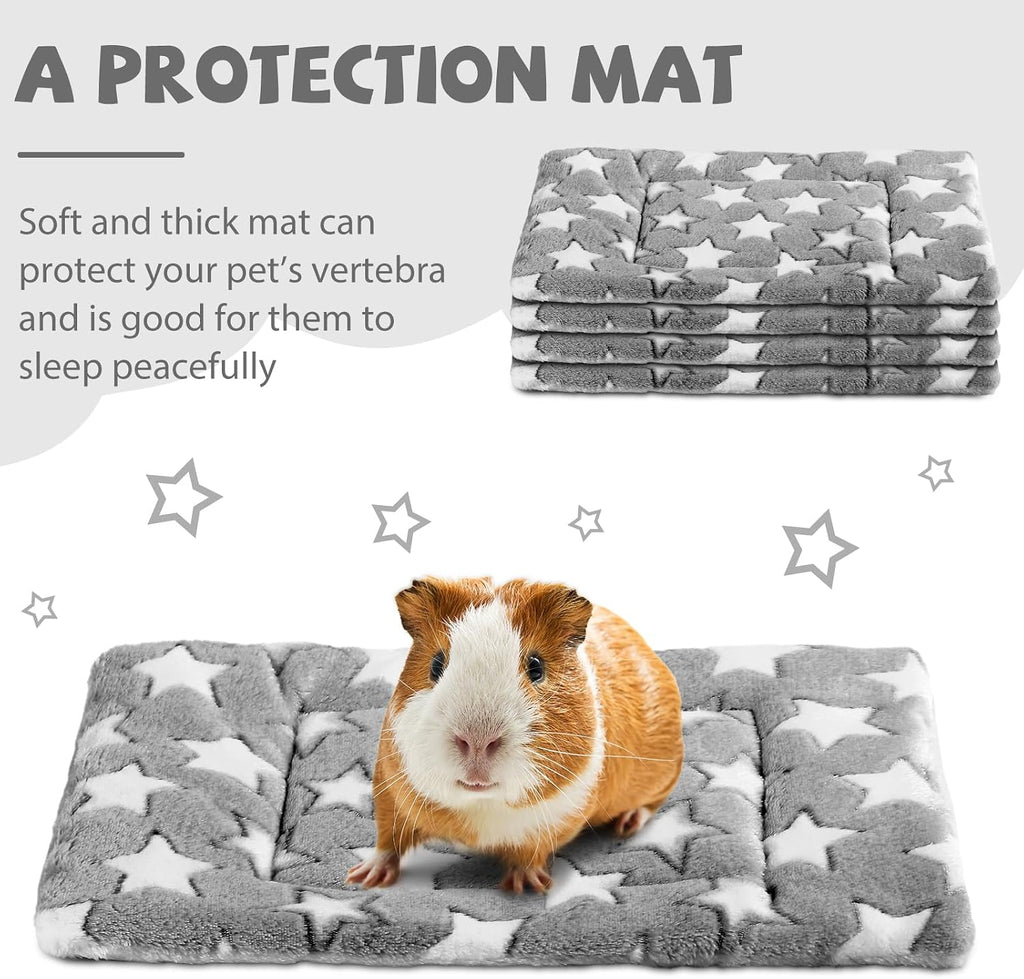 Haull 4 Pcs Waterproof Guinea Pig Bedding Mat, Gray Star, 13 x 10