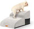 2-Step Dog Stairs for Small Dogs, Non-Slip Foam Pet Steps for Low Couch Bed