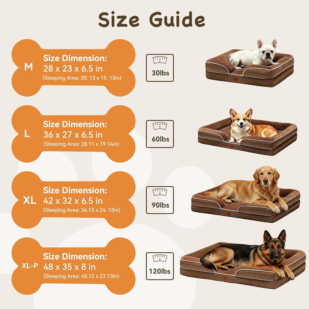 Orthopedic XLPlus Dog Bed Extra Large with Removable Washable Cover