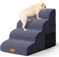 4-Step Dog Stairs for Small Dogs, Non-Slip Foam Pet Steps for High Beds