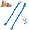 Double-Sided Dog Toothbrush Set – Cat & Dog Toothbrushes (2-Pack) | Pet Toothbrushes w/Soft Bristles – Long Handle & Gentle Cleaning Design for Pet Dental Care, Plaque & Tartar Removal at Home 