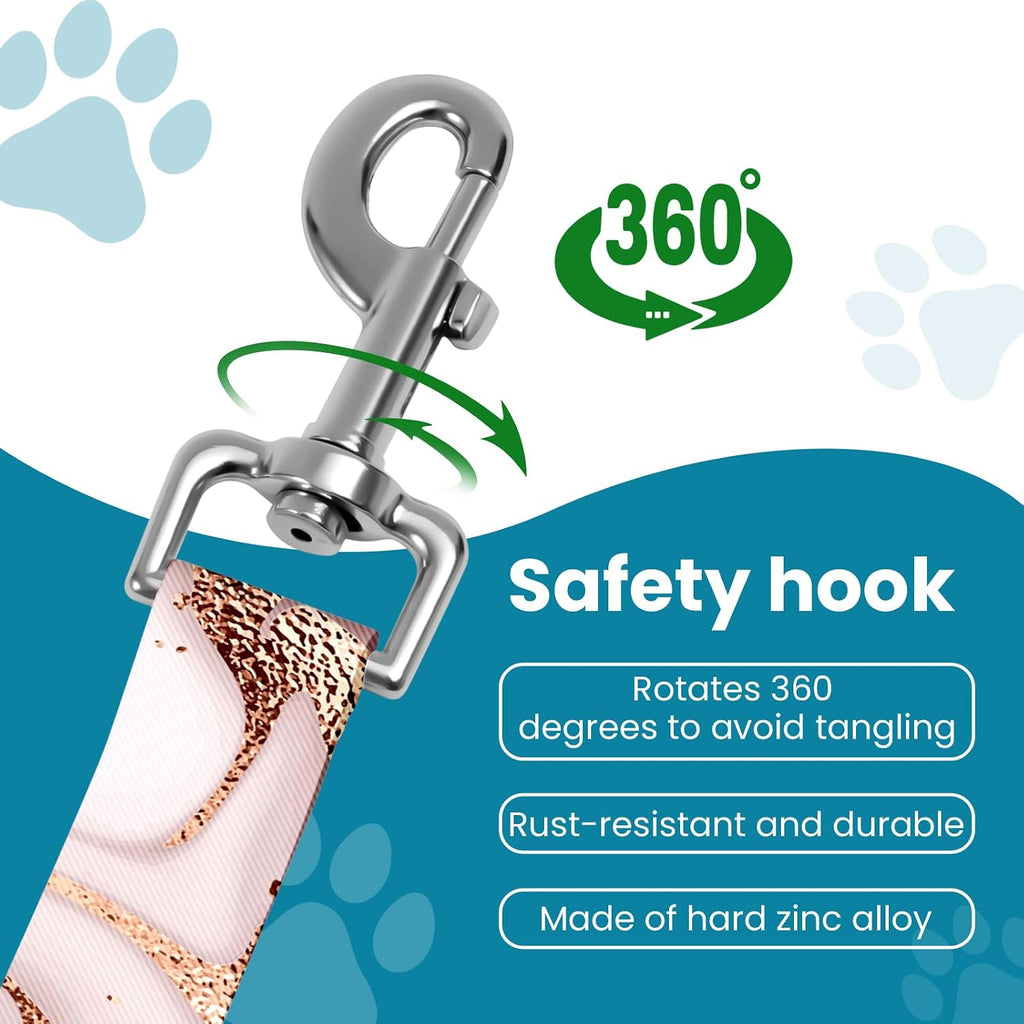 Adjustable pet cat and Dog car seat Belt，The Lanyard is Flexible and Adjustable from 20 to 33 inches (Golden Marble + Blue Marble)