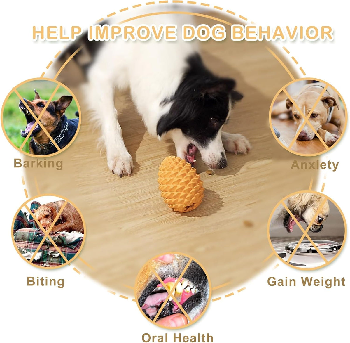 Pine Cone Tough Dog Toys for Aggressive Chewers: Sturdy Dog Chew Toy with Interactive Dog Treat Dispenser, Indestructible Dog Toy for Small, Medium and Large Dogs, Heavy Duty Dog Toy