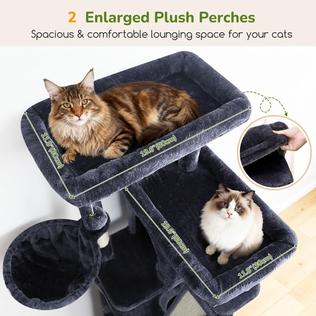 Globlazer 80in XXL Extra Large Corner Cat Tree Tower, S80G, Dark Grey