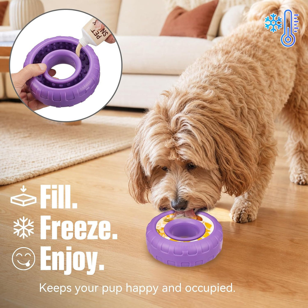 Dog Enrichment Lick Bowl, Bestalk Slow Feeder Lick Mat for Dogs, Freeze Puzzle Licking Bowl for Anxiety Relief, BPA Free Silicone, Dishwasher Safe(Purple,L)