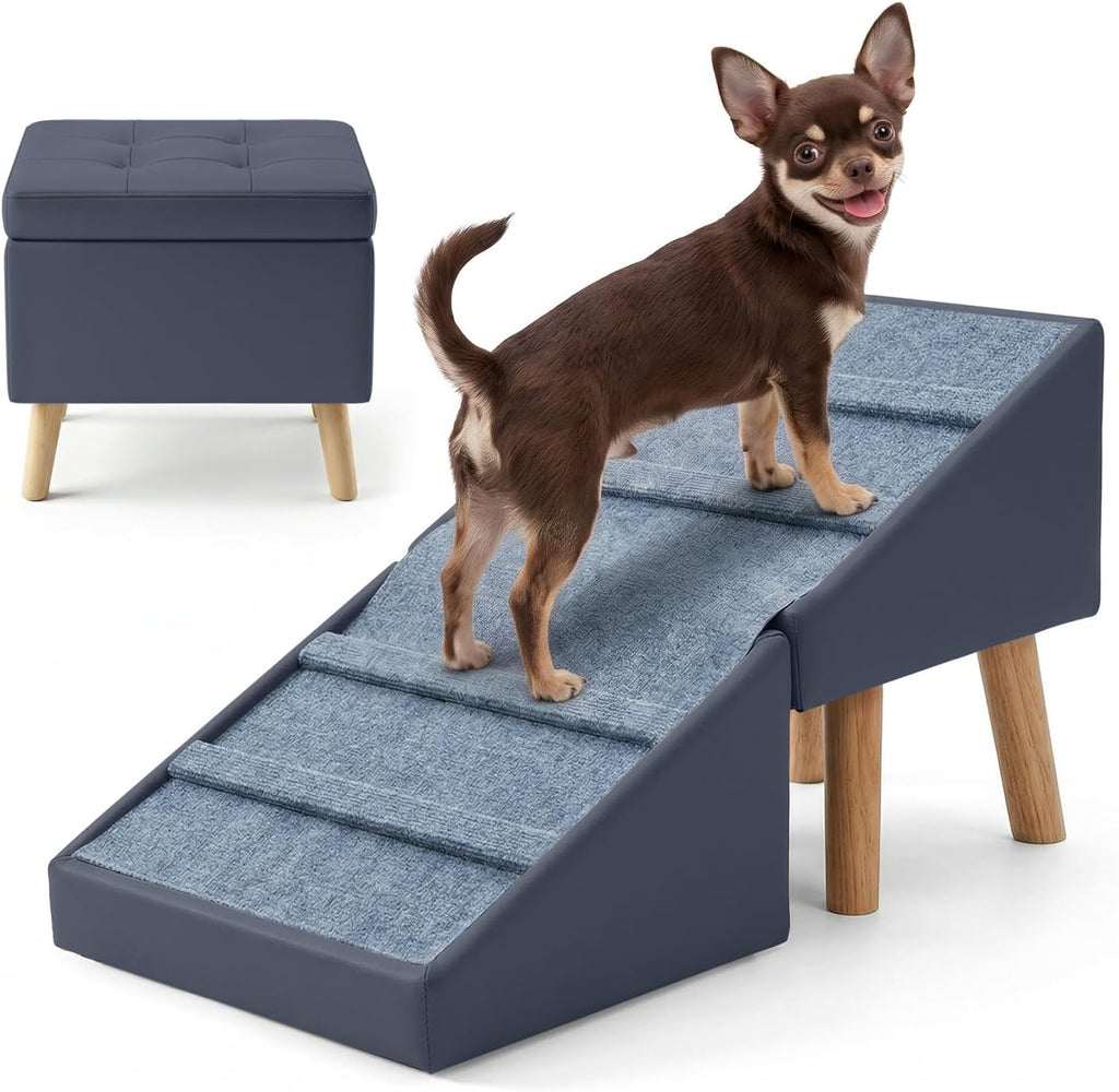 15.7" H Dog Ramp for Couch, 18.5" Extra Wide Pet Steps & Ottoman
