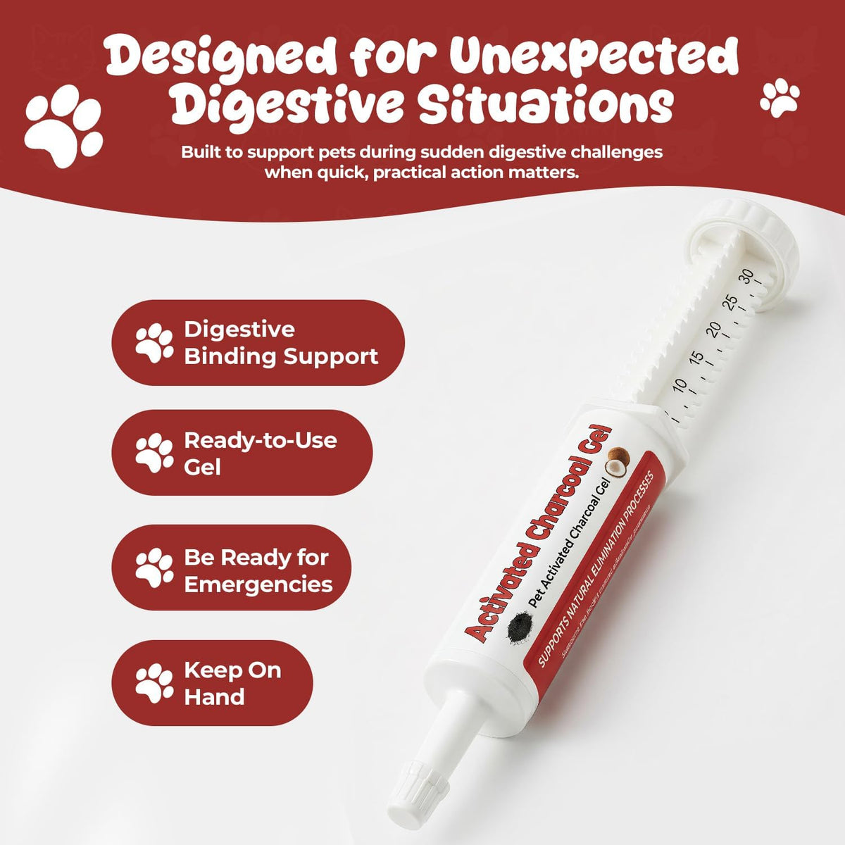 Activated Charcoal Paste for Dogs & Cats, Emergency Pet First Aid Support