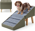 15.7" H Dog Ramp for Couch, 18.5" Extra Wide Pet Steps & Ottoman