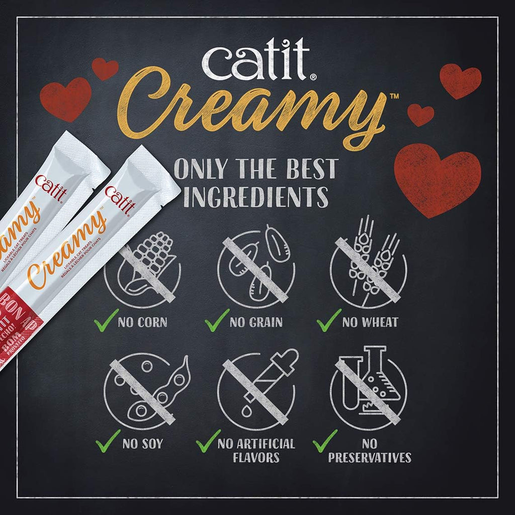 Catit Creamy Lickable Cat Treat, Salmon, 5 Pack