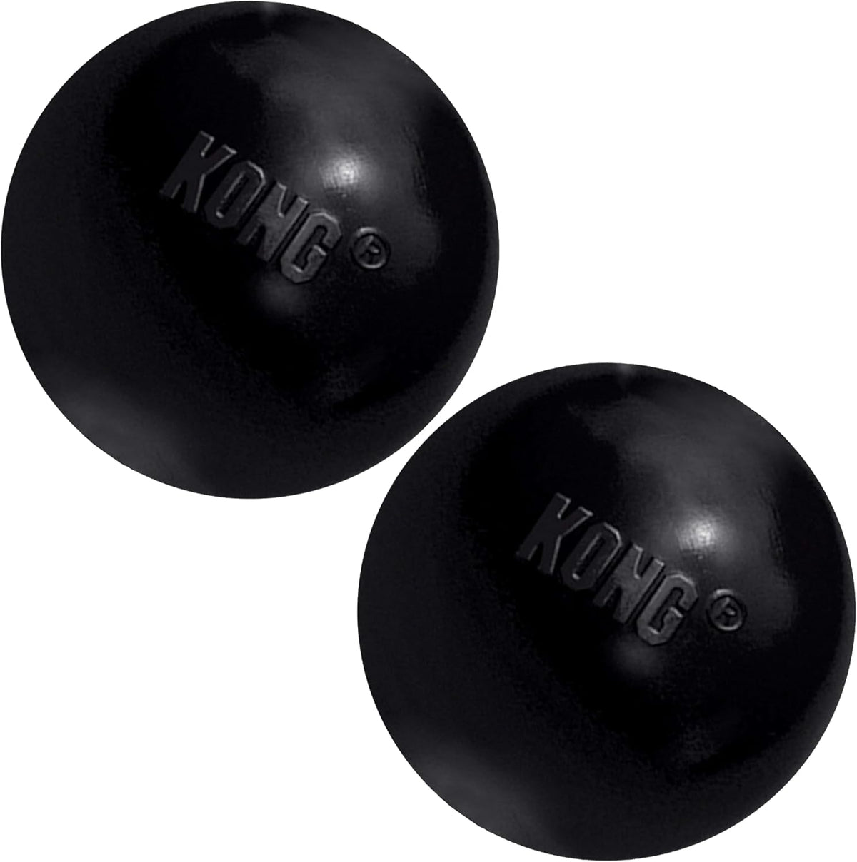 KONG Extreme Ball with Hole, Fetch Toy, Black, Large/Medium (Pack of 2) | Made from KONG's Most Durable Extreme Rubber, a Fetch Ball with a Hole for Training & Interactive Play