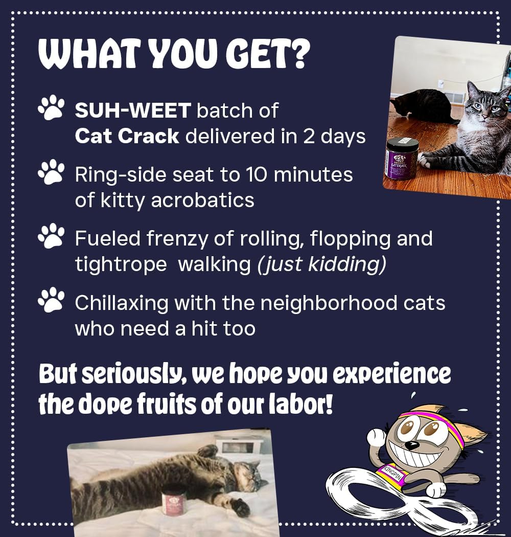 Cat Crack Catnip, Zoomie-Inducing Cat Nip, 100% Natural North American Made | 100% Natural, Safe & Non-Addictive Catnip Treats Used to Supplement Cat Nip Toys, Spray, & Accessories (20 Cups)