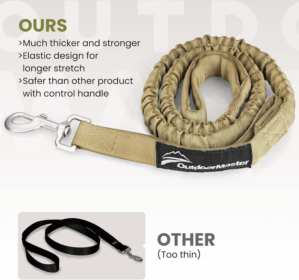 OutdoorMaster Bungee Dog Leash, Heavy Duty Dog Leash with Shock Absorption