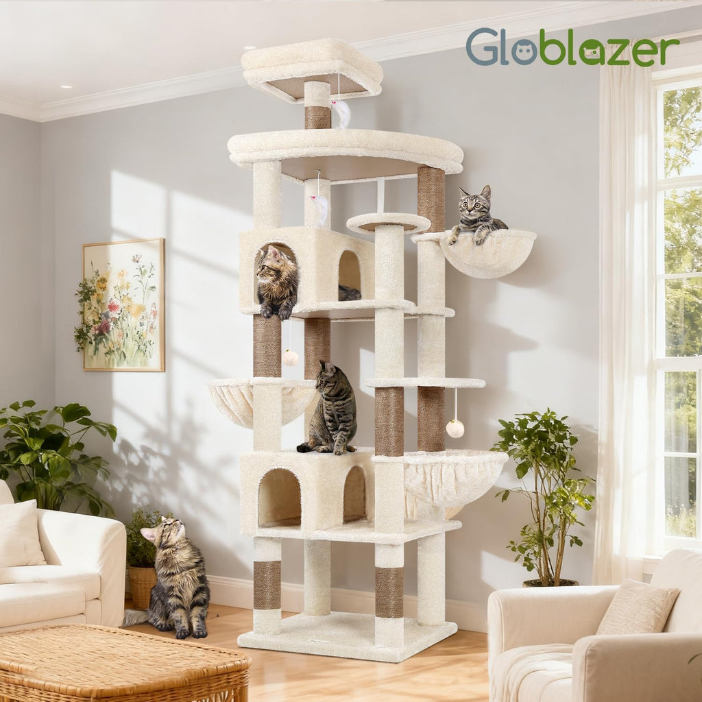 Globlazer 82in Extra Large Cat Tree Tower for Indoor Cats Large Adult, S82