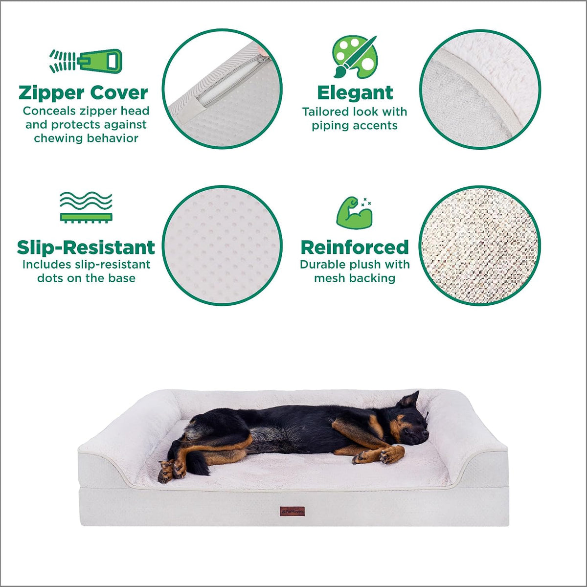 Furhaven Plush & Embossed Velvet Cooling Gel-Top Dreamer Sofa Pet Bed, Clay, Medium