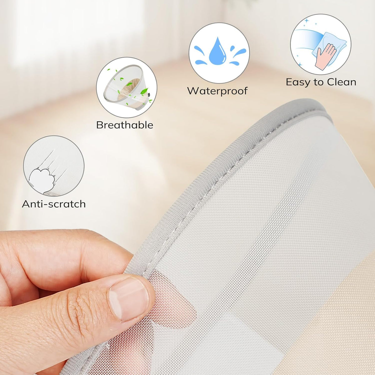 Supet Soft Cat Cone Collar Recovery to Stop Licking Breathable Mesh Surgery